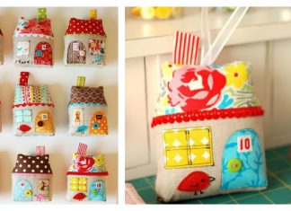 Fabric House Ornament Free Sewing Pattern