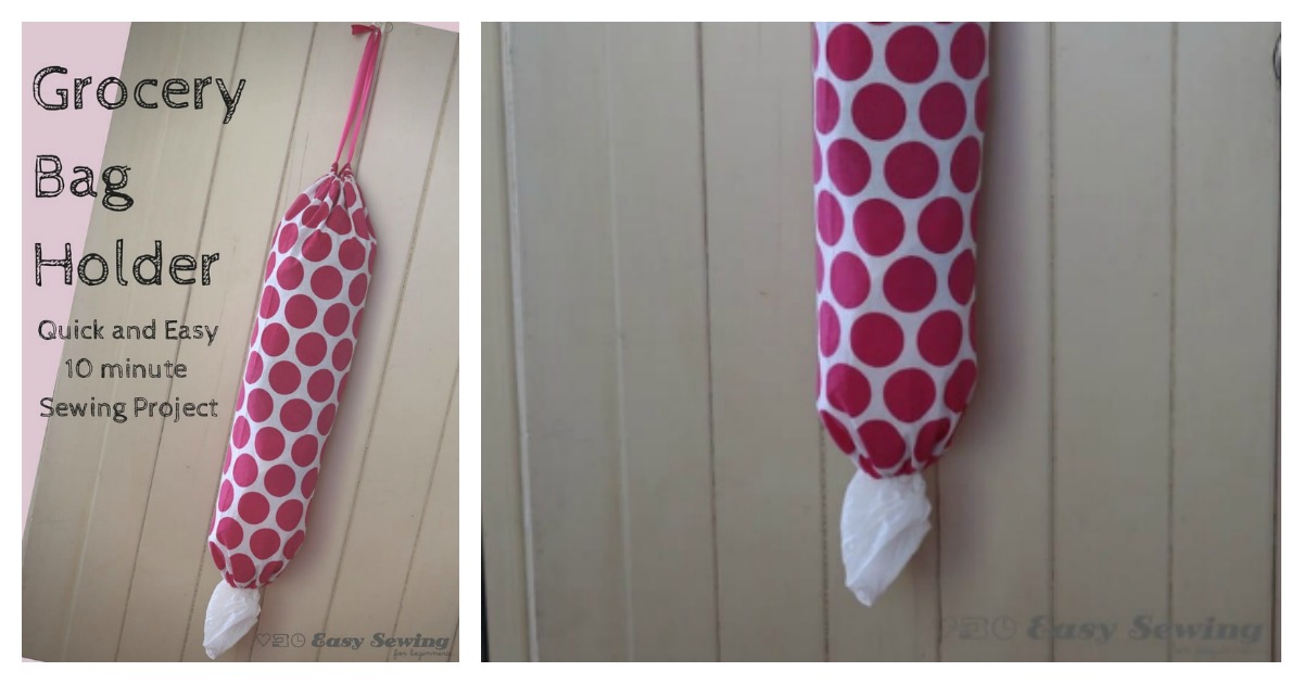 Grocery Bag Holder Free Sewing Pattern and Video Tutorial