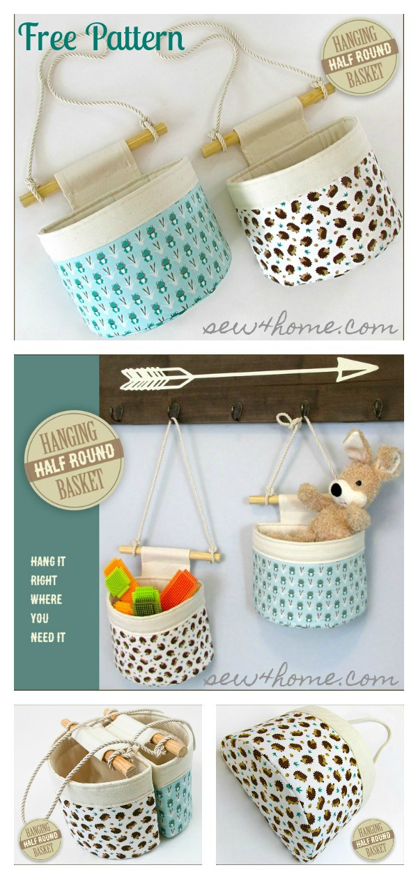 Half Round Hanging Basket Free Sewing Pattern