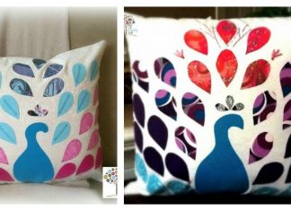 Patchwork Peacock Pillow Free Sewing Pattern