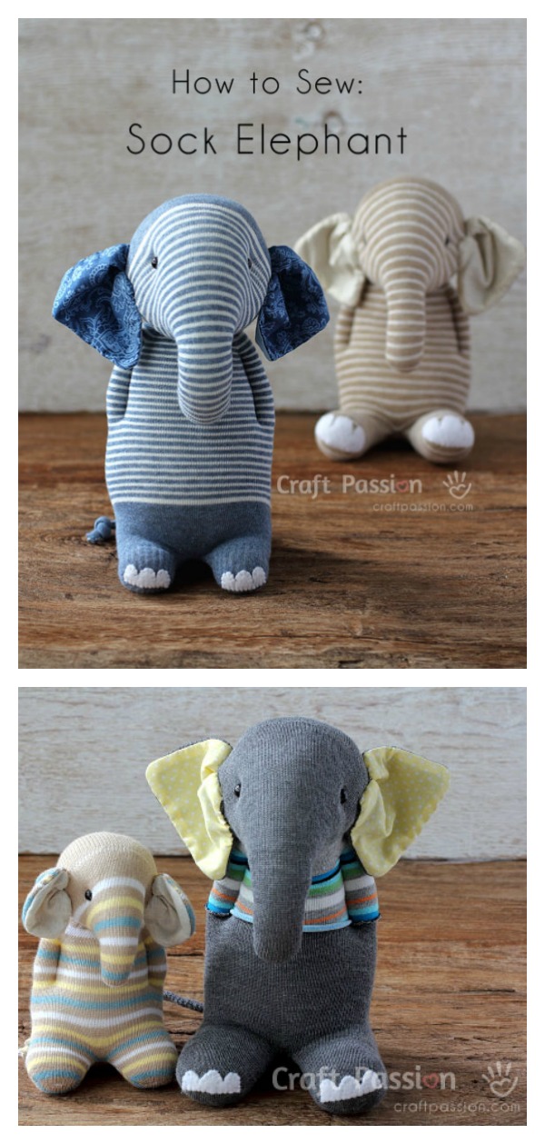 Elephant Softie Toy Free Sewing Pattern