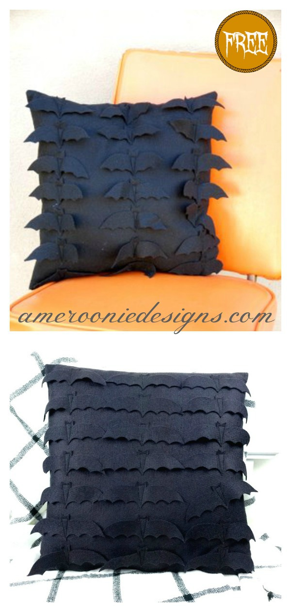 Batty Felt Pillow Free Sewing Pattern
