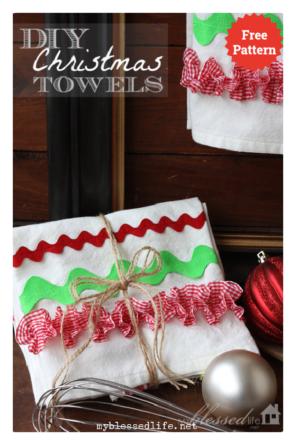 Christmas Kitchen Towels Free Sewing Pattern