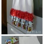 Ruffle Front Christmas Dish Towel Free Sewing Pattern