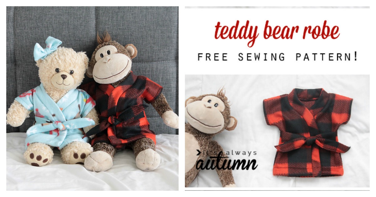 Stuffed Animal and Teddy Bear Robe Free Sewing Pattern
