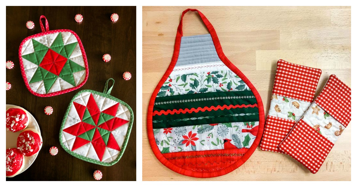 Christmas Holiday Hot Pad Gift Set Free Sewing Pattern
