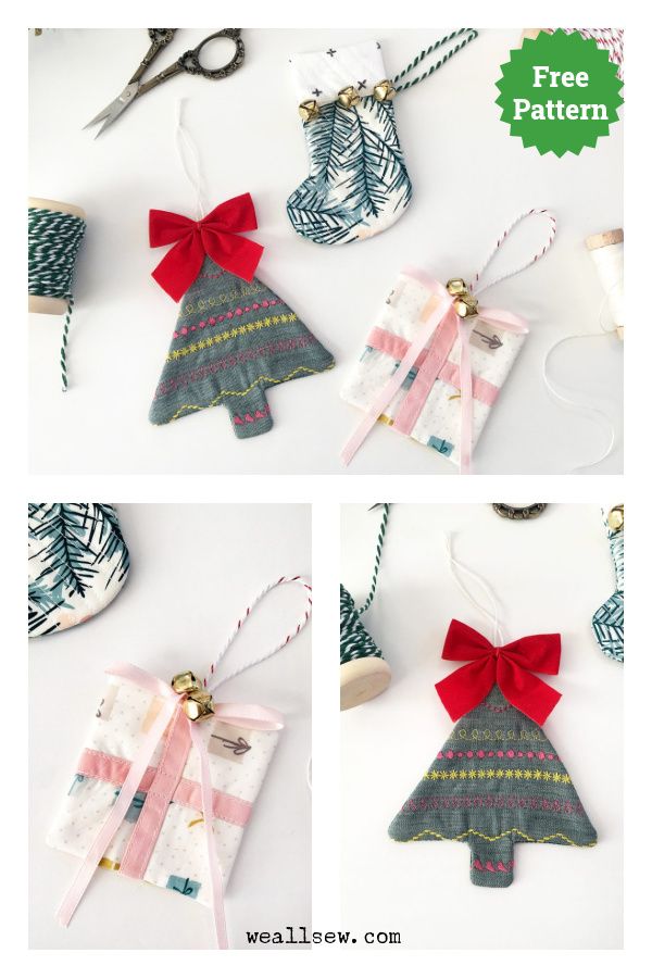 Quilty Holiday Christmas Ornaments Free Sewing Pattern