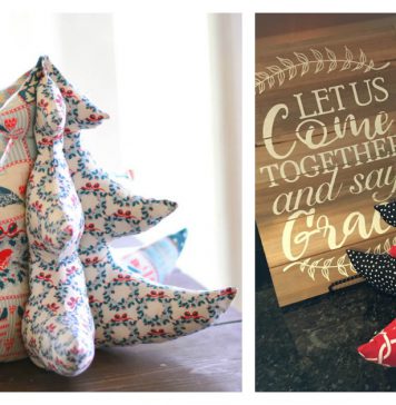 Stuffed Fabric Christmas Tree Free Sewing Pattern