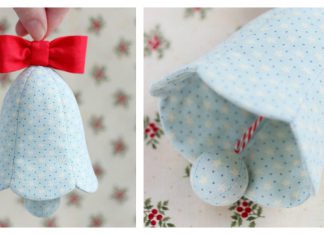 Fabric Christmas Bell Ornament Sewing Pattern