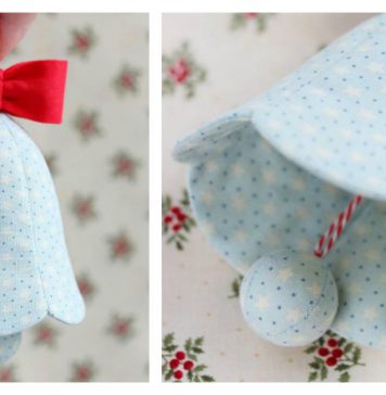 Fabric Christmas Bell Ornament Sewing Pattern