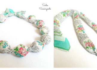 Fabric Covered Beads Necklace Free Sewing Pattern