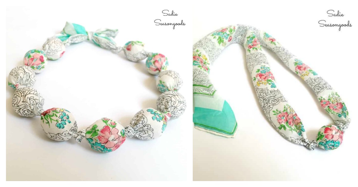 Fabric Covered Beads Necklace Free Sewing Pattern