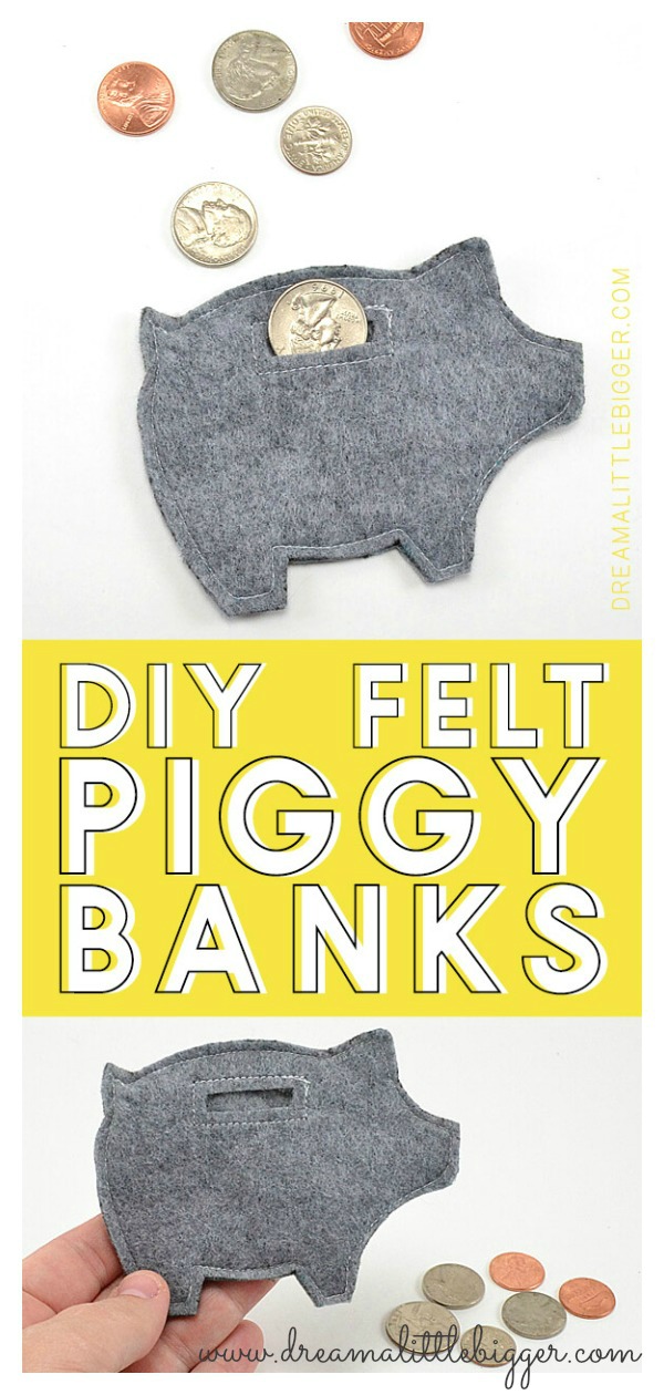 Felt Piggy Banks Free Sewing Pattern 