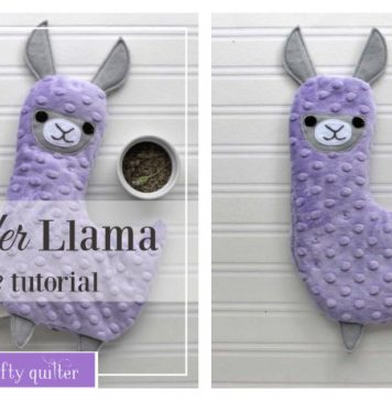 Lavender Llama Hot Cold Plush Free Sewing Pattern