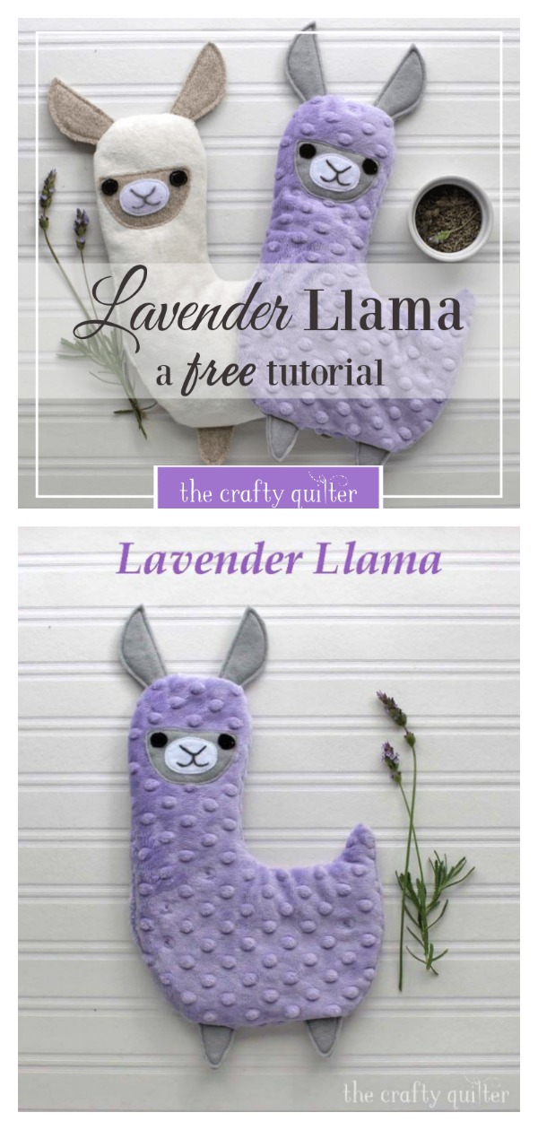 Lavender Llama Hot Cold Plush Free Sewing Pattern 
