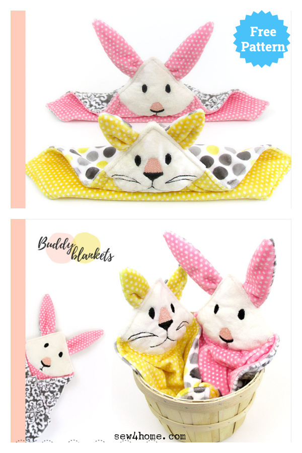 Animal Buddy Blankets Free Sewing Pattern 