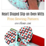 Heart Shaped Slip-on Oven Mitts Free Sewing Pattern
