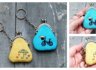 Mini Embroidered Key Chain Coin Purse Free Sewing Pattern
