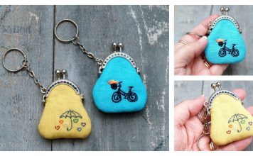 Mini Embroidered Key Chain Coin Purse Free Sewing Pattern