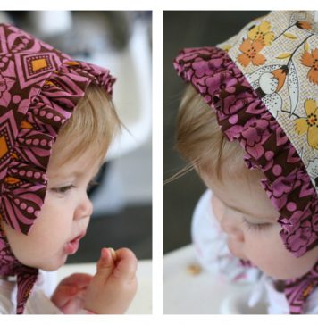 Reversible Baby Bonnet Free Sewing Pattern