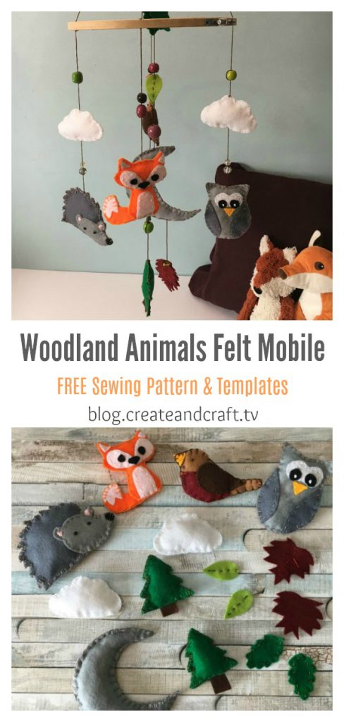 Woodland Animals Felt Mobile FREE Sewing Pattern and Templates