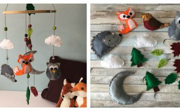Woodland Animals Felt Mobile FREE Sewing Pattern and Templates
