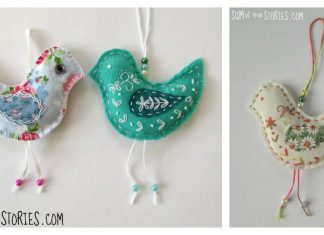 Embroidered Hanging Bird Free Sewing Pattern