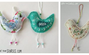 Embroidered Hanging Bird Free Sewing Pattern