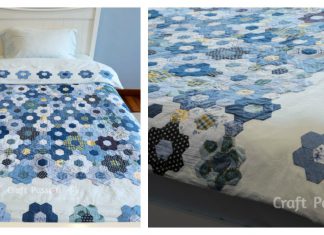 Hexagon Flower Quilt Duvet Free Sewing Pattern