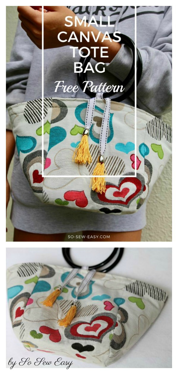 Small Canvas Tote Bag Free Sewing Pattern