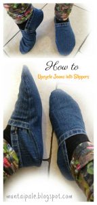 Upcycle Jeans into Slippers Free Sewing Pattern