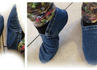 Upcycle Jeans into Slippers Free Sewing Pattern