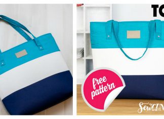 Big Color Blocked Tote Free Sewing Pattern