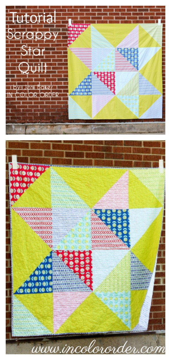 Scrappy Star Quilt Free Sewing Pattern