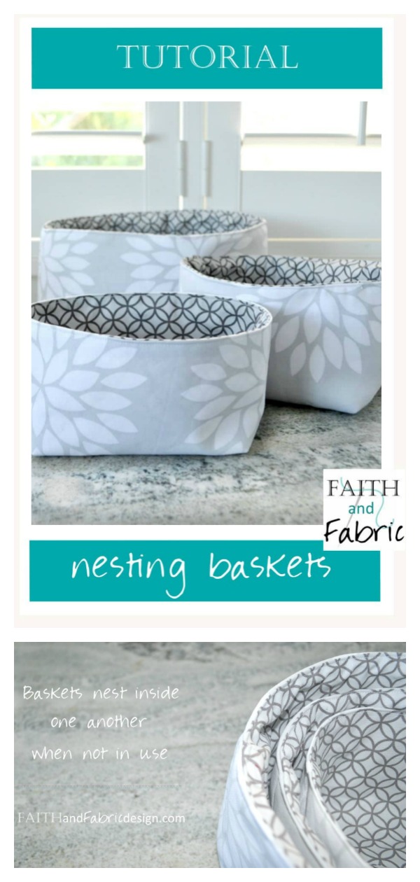 Square Nesting Baskets Free Sewing Pattern