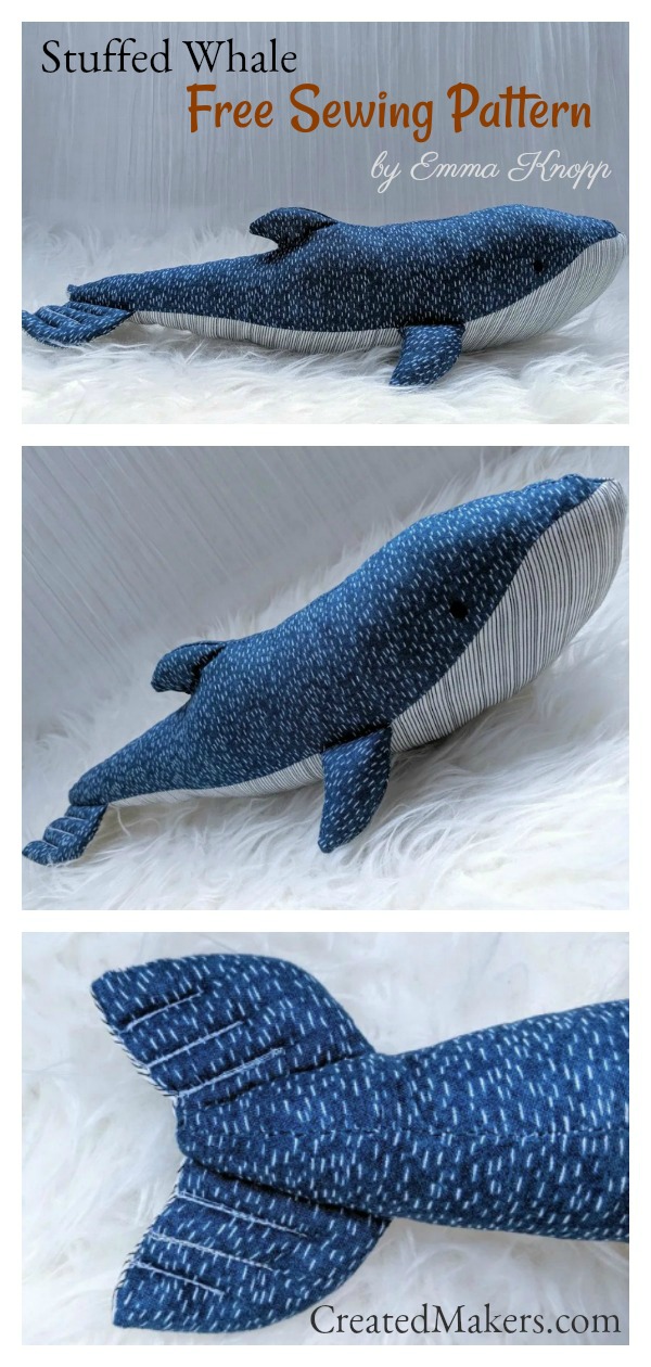 Stuffed Whale Free Sewing Pattern
