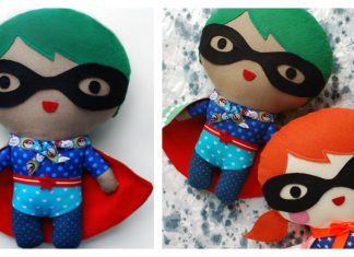 Superhero Soft Toy Free Sewing Pattern and Template