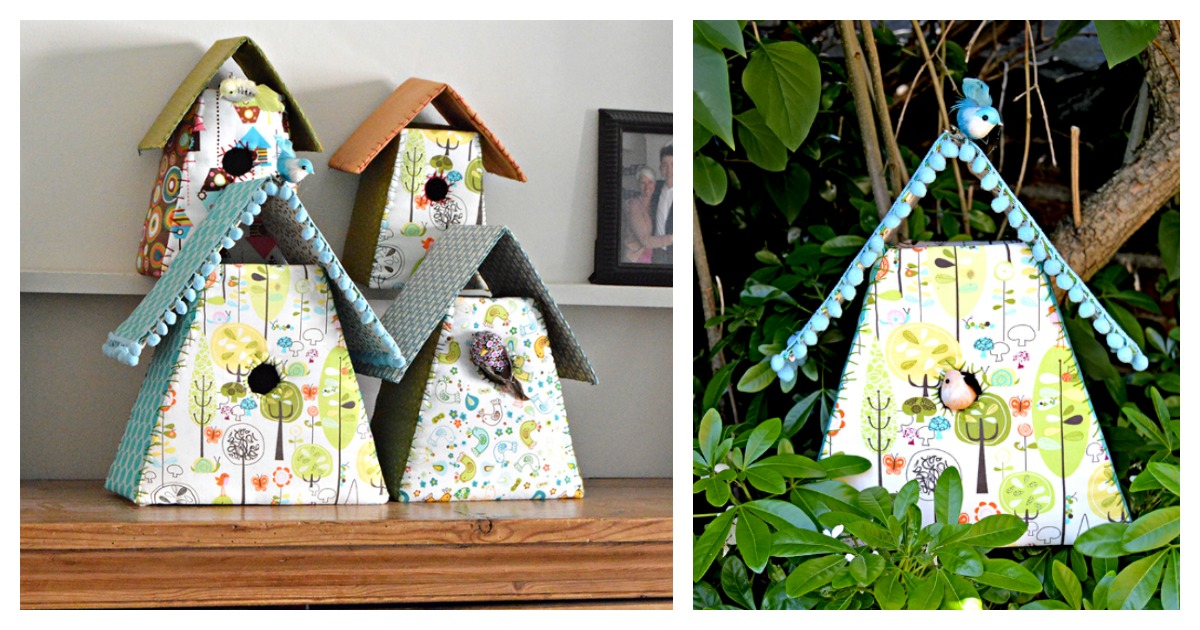Fabric Birdhouses Free Sewing Pattern with Template