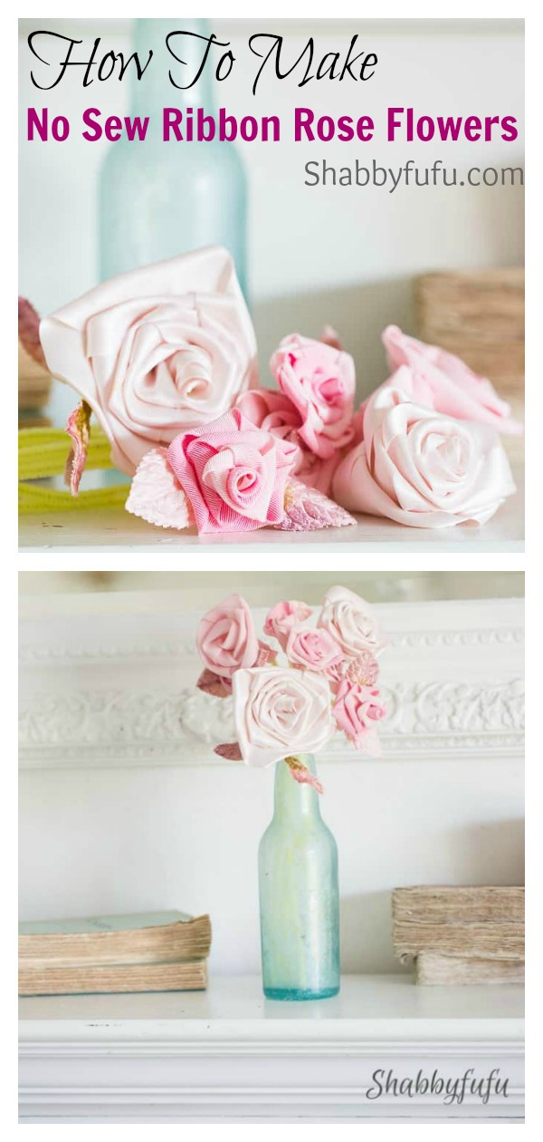 How To Make No Sew Ribbon Rose Flowers