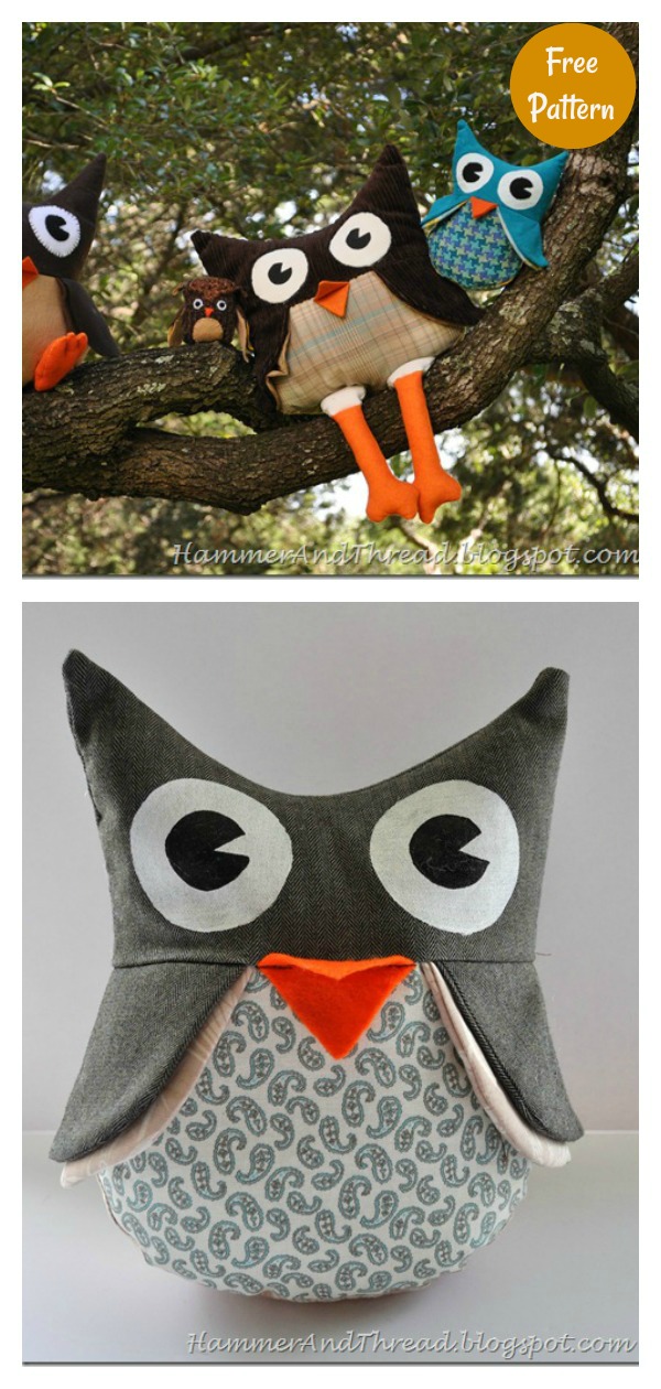 Owl Stuffies Free Sewing Pattern