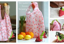 Strawberry Reusable Grocery Bag Free Sewing Pattern