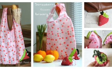Strawberry Reusable Grocery Bag Free Sewing Pattern