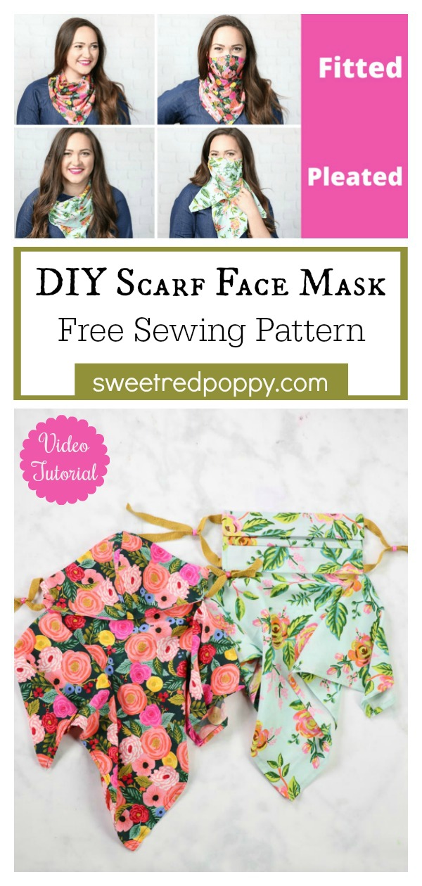 DIY Scarf Face Mask Free Sewing Pattern and Video Tutorial 