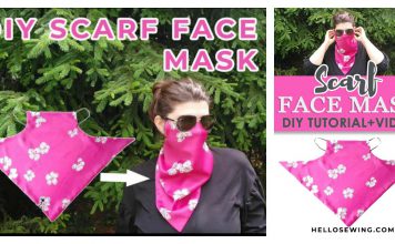 DIY Scarf Face Mask Free Sewing Pattern and Video Tutorial