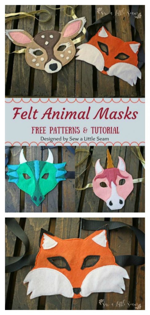 Felt Animal Masks Free Sewing Pattern