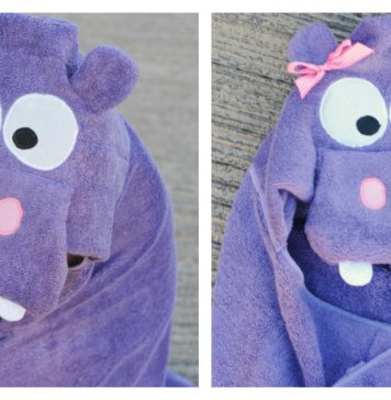 Hippo Hooded Towel Free Sewing Pattern