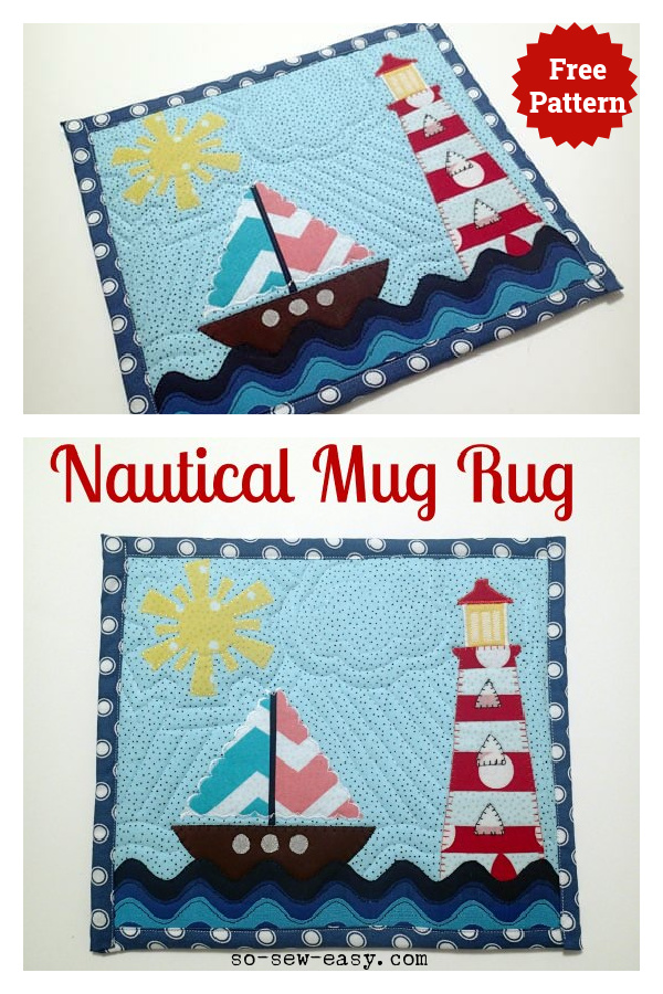 Nautical Mug Rug Free Sewing Pattern