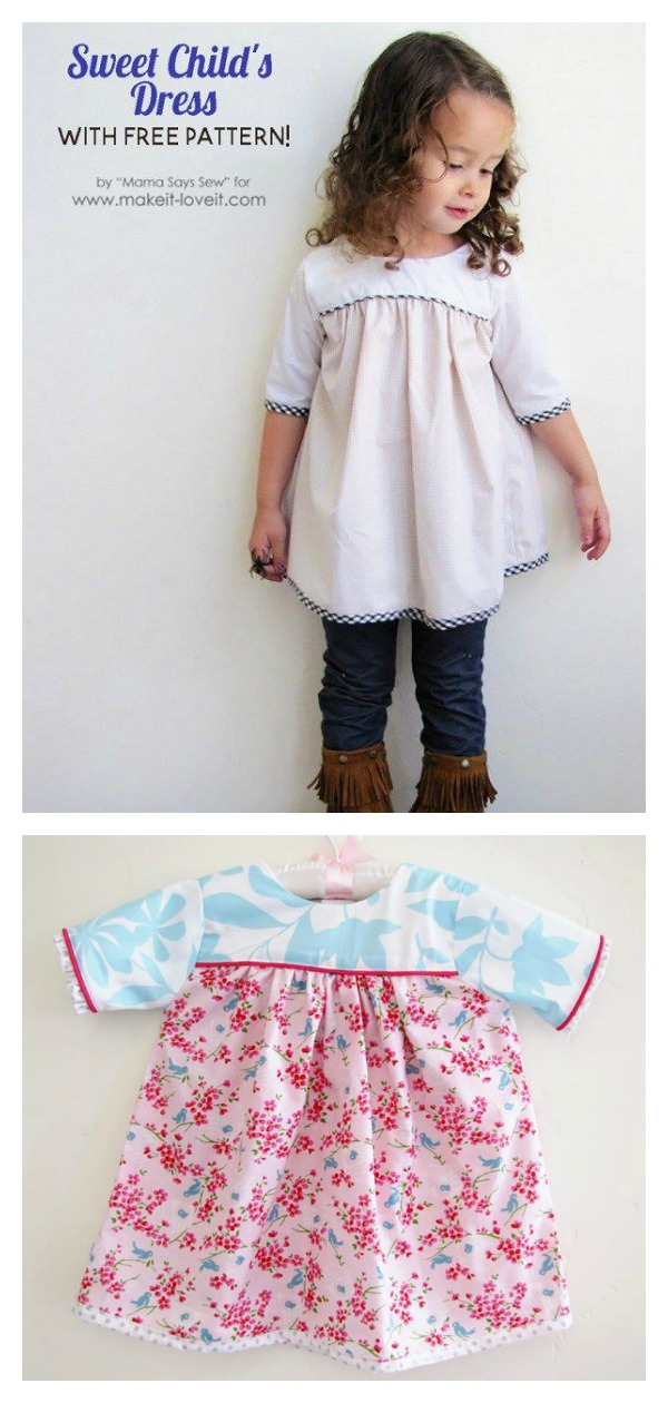 Sweet Child's Dress Free Sewing Pattern