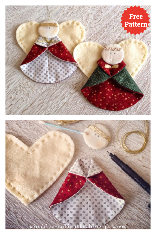 Christmas Angel Ornament Free Sewing Pattern 