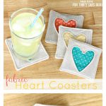 Simple Fabric Heart Coasters Free Sewing Pattern